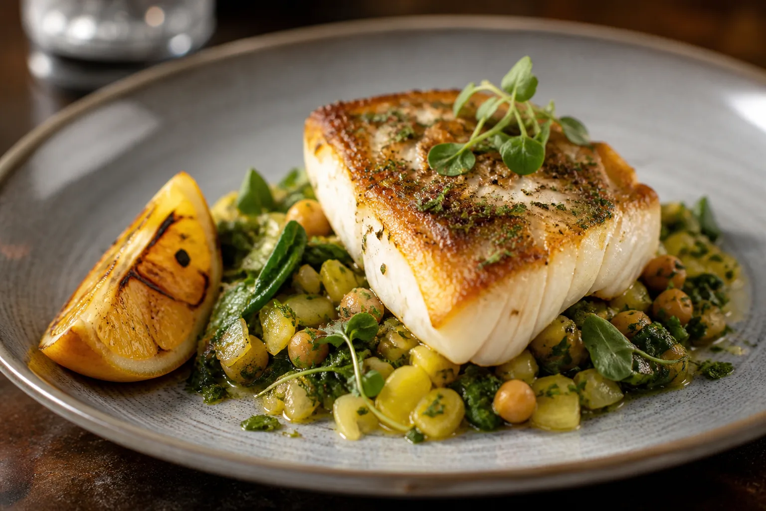 Seasonal coastal dish at Aurora Travel Guide