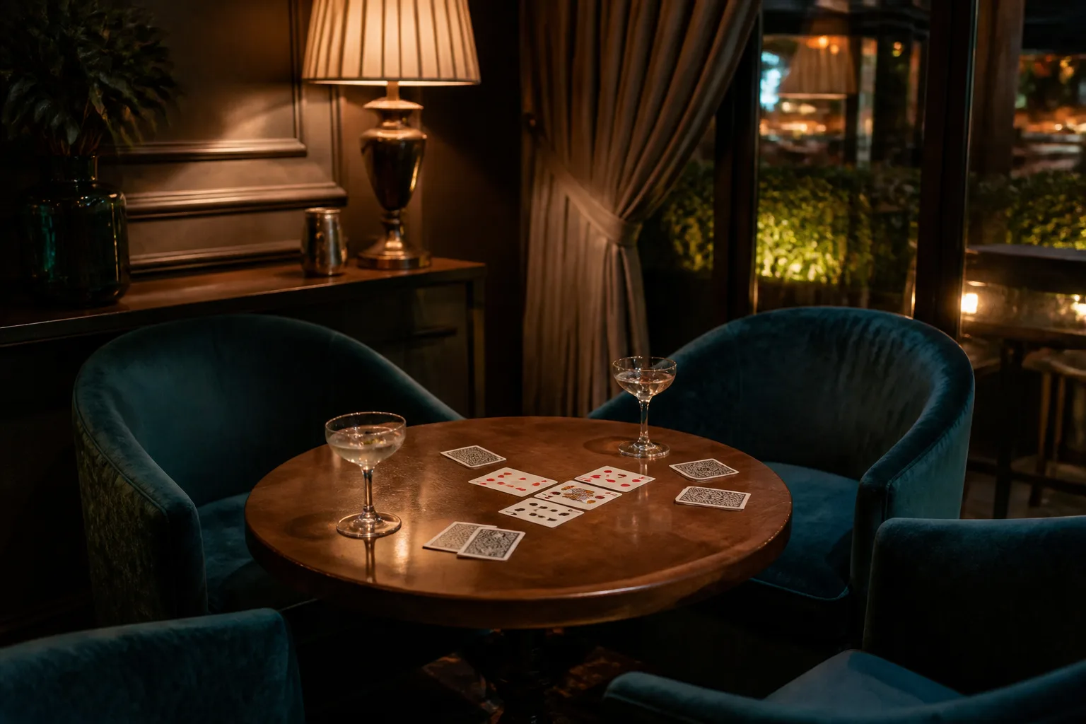 Lounge prepared for an offline poker tournament